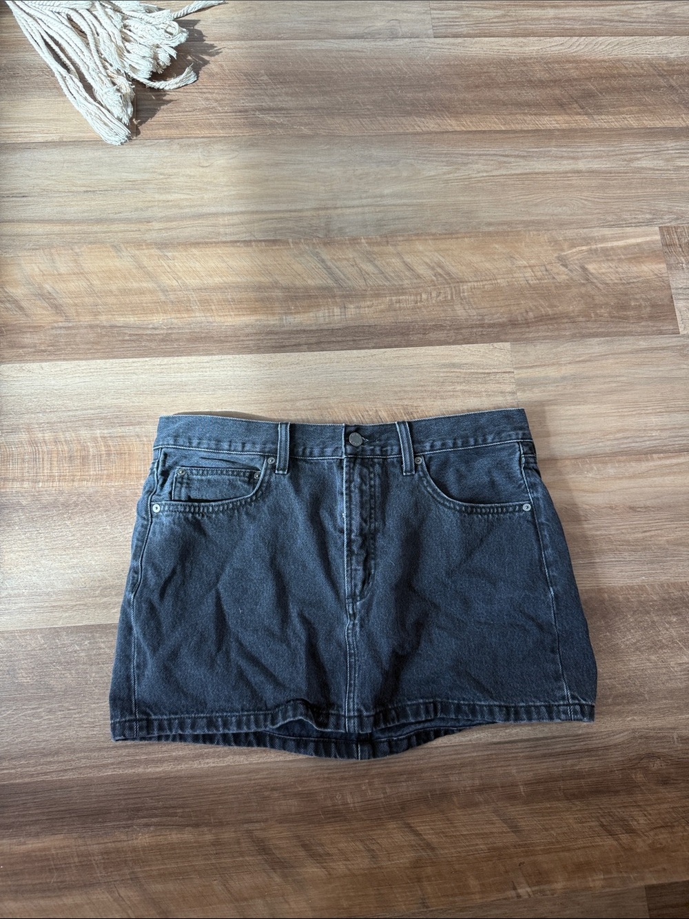 Denim Forum Black Mini Denim Skirt